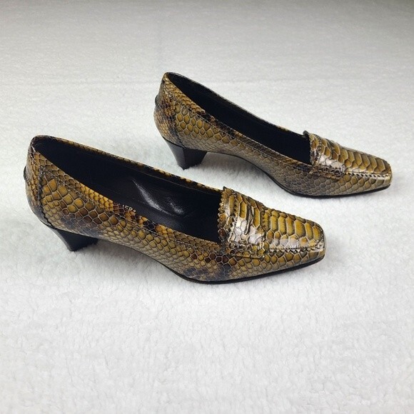 Donald J. Pliner Low Vero Cuoio Heel Python Sneakskin Print Shoes Size 6 M - Picture 4 of 11